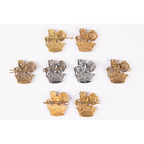 17 - 8x British Railways lion and wheel over crown cap badges. 6x brass examples and 2x chrome examples. ... 