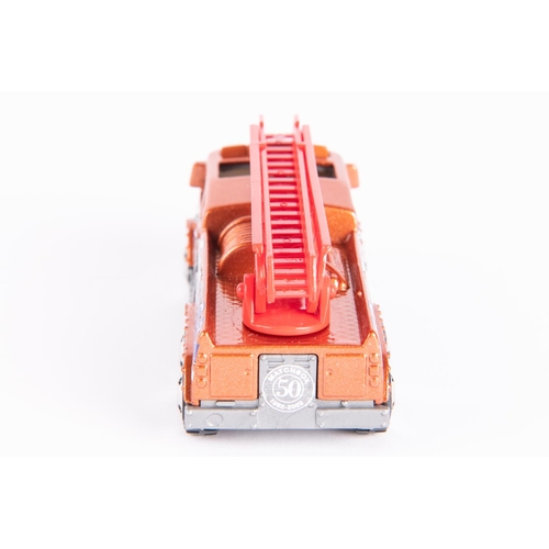 341 - Matchbox ladder fire truck (Metal), Hand painted and hand decorated, Glued base plate. (50th anniver... 