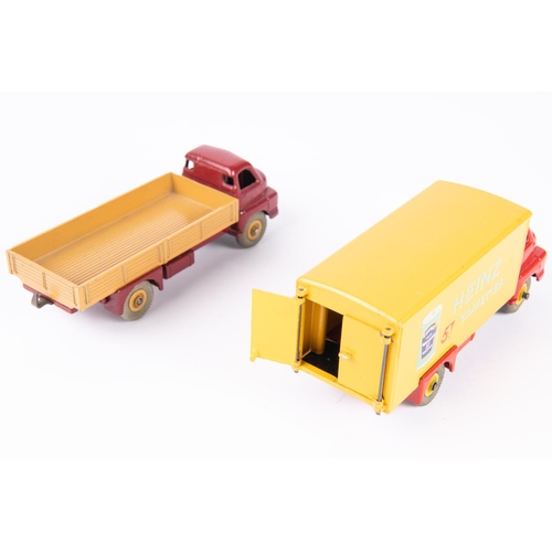 556 - 2 Dinky Toys. Big Bedford Van 'Heinz' (923). Red chassis cab, yellow body with 'Heinz' and Baked Bea... 