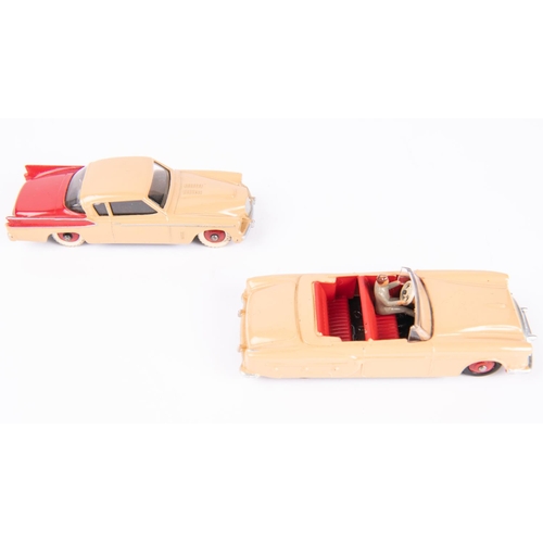 563 - 2 Dinky Toys. A Packard Convertible (132). In Tan with red interior and wheels and a grey driver. To... 