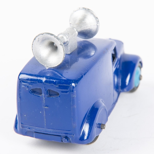 577 - Dinky Toys Loud Speaker Van (492). In violet blue with silver load speaker and mid-blue wheels. Boxe... 