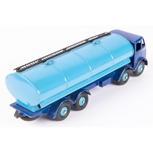 585 - Dinky Toys Foden 14-Ton Tanker. DG example with violet blue chassis cab and mid-blue flash. Mid-blue... 