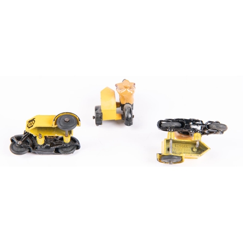 598 - Dinky Toys Trade Pack of 6 A.A. Motor Cycle Patrol (270). In black and yellow with tan rider and A.A... 