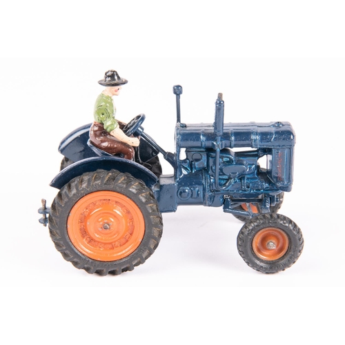 615 - A Britains Fordson Major Tractor with driver (128F) from the Model Home Farm Series. In dark blue wi... 