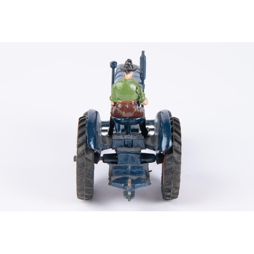 615 - A Britains Fordson Major Tractor with driver (128F) from the Model Home Farm Series. In dark blue wi... 