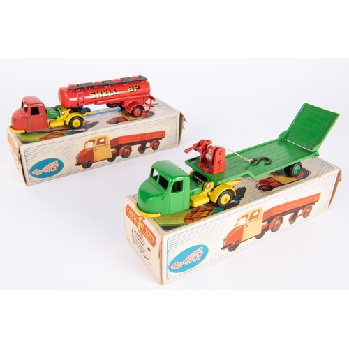 630 - 2x Crescent Toys Scammell Scarab articulated tractors. A Scarab with Shell Petrol Tanker (1276) in r... 