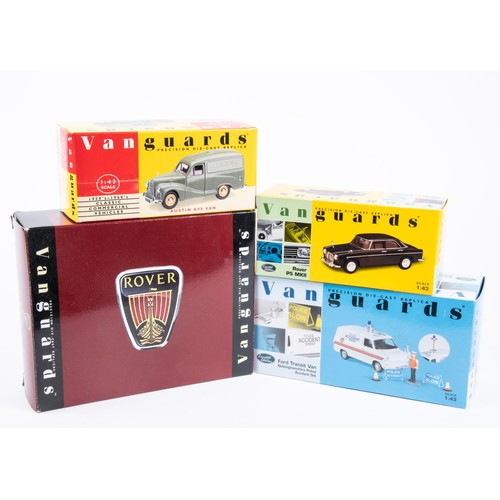 377 - 18 Vanguards. Rover P4.P5.P6 3-vehicle set. Ford Transit Nottingham Police Accident set. 2x Austin A... 