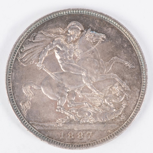 105 - Victoria AR Jubilee Head crown, 1887 (ESC 296), a really GVF or better, partial attractive blue tone... 