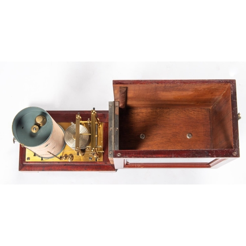 11 - A barograph by Richard Freres, Brevetes, Paris. In wooden case with bevelled glass. Stamped with a s... 