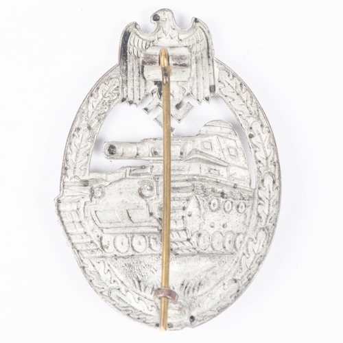 180 - A Third Reich tank assault badge, die struck with silvered finish, in its original case of issue. GC... 