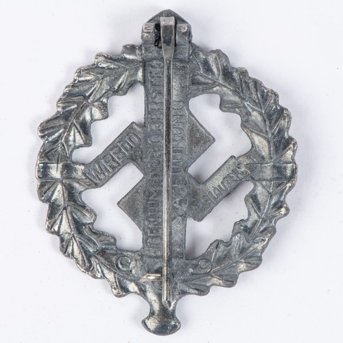 183 - A Third Reich SA sports badge, marked 