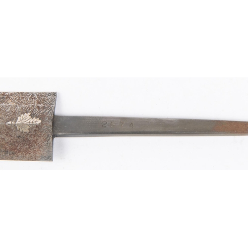 187 - A Third Reich SS Himmler honour dagger replacement blade, watered steel finish. GC £100-120