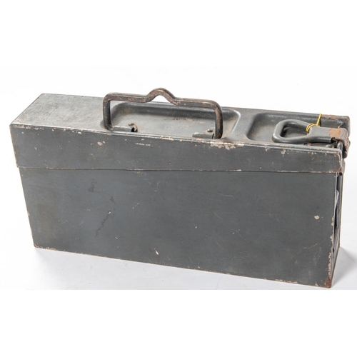 193 - A Third Reich MG 34 ammunition box, dark grey finish. GC  £30-40