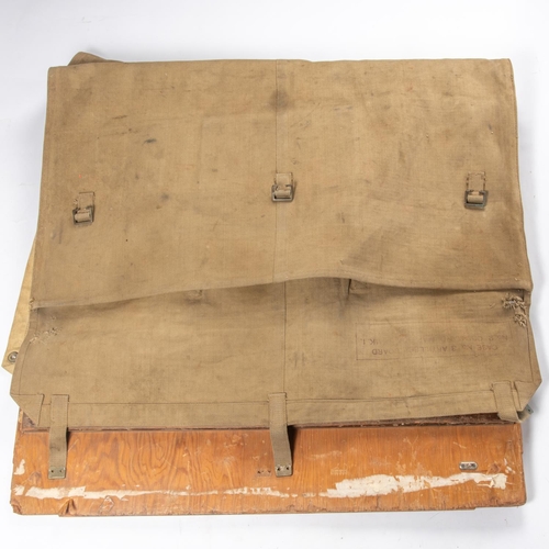 202 - A WWII British Artillery map board, No 3 Mk 1, dated 1940, complete with webbing cover and most of t... 