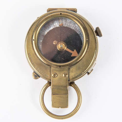 212 - A WWI Verner's Pattern Mk VIII prismatic marching compass, by E Koehn, Geneva, with broad arrow and ... 