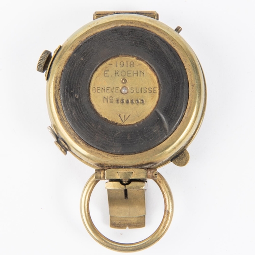 212 - A WWI Verner's Pattern Mk VIII prismatic marching compass, by E Koehn, Geneva, with broad arrow and ... 