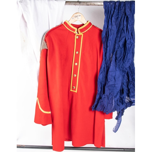 238 - A very well made copy of a Governor Generals Bodyguard scarlet Kurta, complete with breeches and cum... 