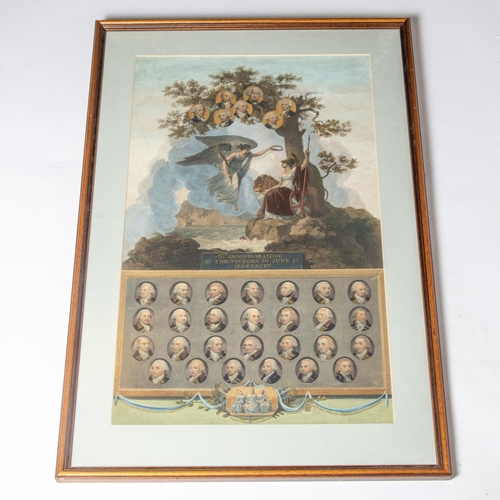 31 - A large coloured print showing all the Captains who took part in the battle of The Glorious First of... 