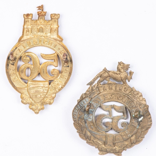 328 - Pre 1881 brass glengarry badges of the 55th and 56th Regiments of Foot, (K&K 514 and 515). The first... 