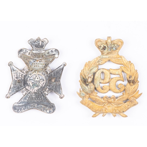 330 - Pre 1881 brass glengarry badges of the 59th and 60th Regiment of Foot; (K&K 520 & 522), GC (the seco... 