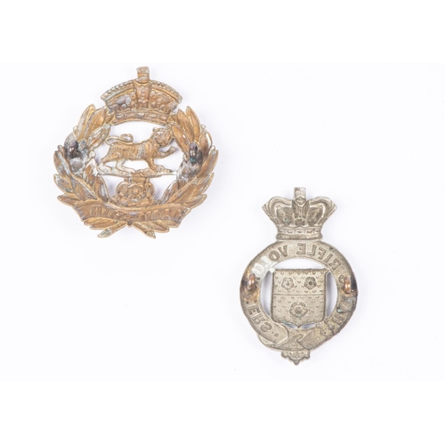 337 - A Victorian WM glengarry badge of the Hants Rifle Volunteers; and a post 1881 Victorian brass glenga... 