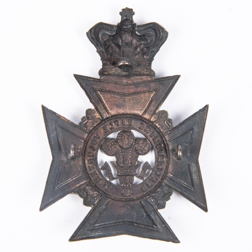 359 - A Victorian officer's quality blackened brass helmet plate of the Renfrewshire Rifle Volunteers. GC ... 