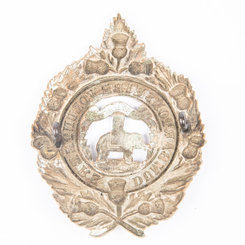 343 - A WM glengarry badge of the Dumbartonshire Volunteers. GC £50-60