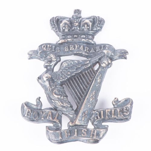 351 - A Victorian post 1881 blackened brass glengarry badge of the Royal Irish Rifles. GC £40-60