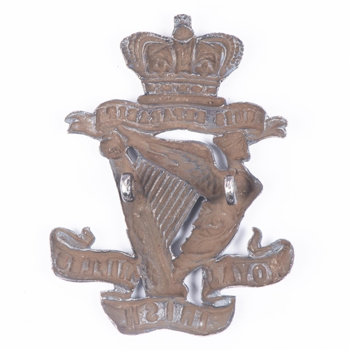 351 - A Victorian post 1881 blackened brass glengarry badge of the Royal Irish Rifles. GC £40-60