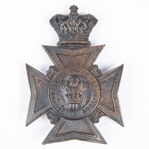 359 - A Victorian officer's quality blackened brass helmet plate of the Renfrewshire Rifle Volunteers. GC ... 