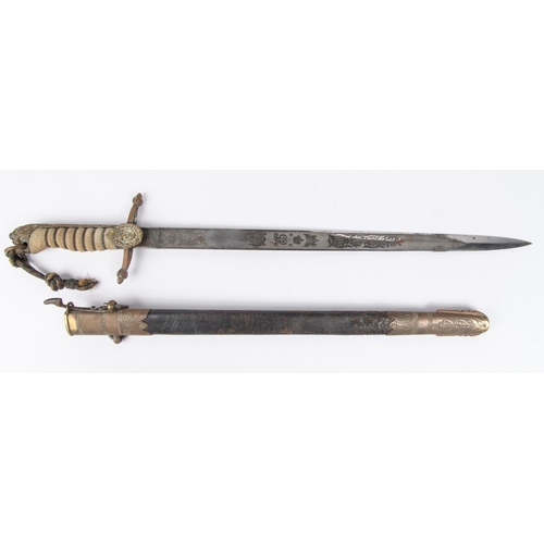 436 - A George V naval midshipman's dirk, blade 17½