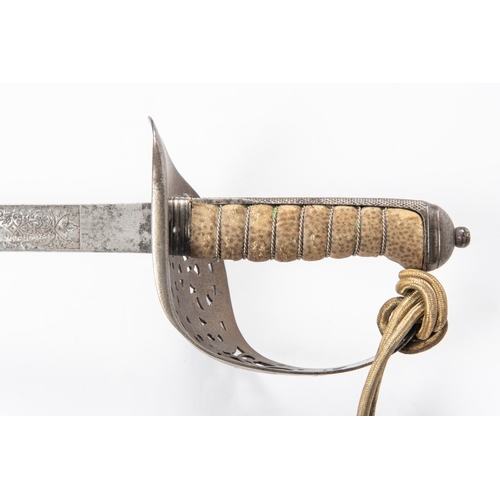 442 - An Edward VII 1897 pattern infantry officer's sword, the Victorian blade etched with crowned 