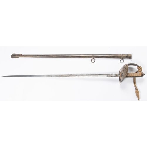 442 - An Edward VII 1897 pattern infantry officer's sword, the Victorian blade etched with crowned 