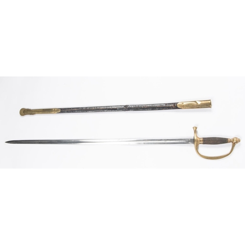 443 - A US Model 1840 Bandsman's sword, blade 28