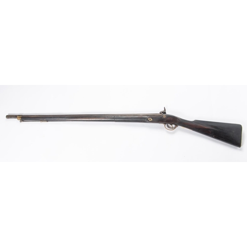 527 - An Indian made military style percussion musket, barrel 34½, the lock stamped with a crown and 