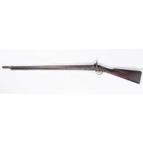 527 - An Indian made military style percussion musket, barrel 34½, the lock stamped with a crown and 