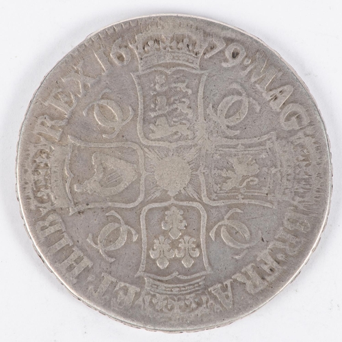 97 - Charles II AR crown 1679 Third bust (ESC 56), NF £120-140