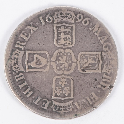 98 - William III AR crown 1696 Octavo (ESC 89) NF (minor edge nicks) £60-80