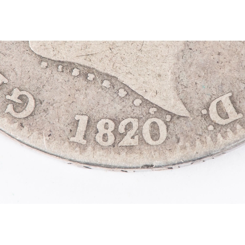 99 - George III New (last) coinage AR crown 1819 LIX (ESC 214) NF; Crown 1820 LX, (possibly ESC 220A  lis... 