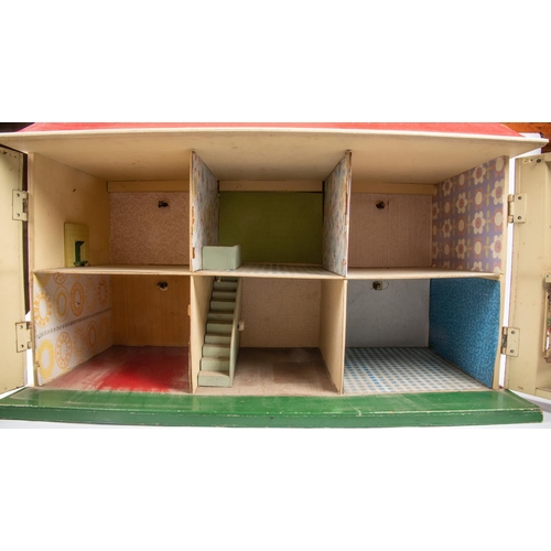 157 - A 1960s Tri-ang No.65 Doll's House. Together with a quantity of 1960s furniture and a small quantity... 