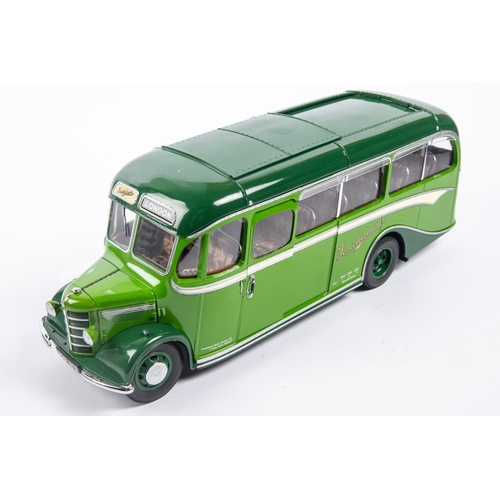 162 - A Sun Star 1:24 scale Bedford OB Coach. In Southdown two-tone green livery. Registration No. JCD 370... 