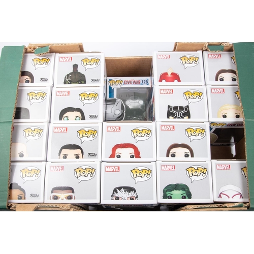 169 - 34x Funko Pop figures. All Marvel characters incl)uding; Crossbones (134), War Machine (128), Black ... 