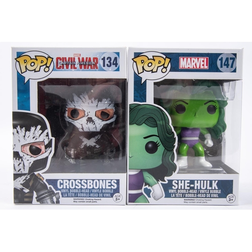 169 - 34x Funko Pop figures. All Marvel characters incl)uding; Crossbones (134), War Machine (128), Black ... 