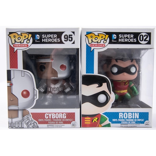 170 - 33x Funko Pop figures. 21x Heroes series, 4x Animation series, etc. Including; Cyborg (95), Robin (0... 