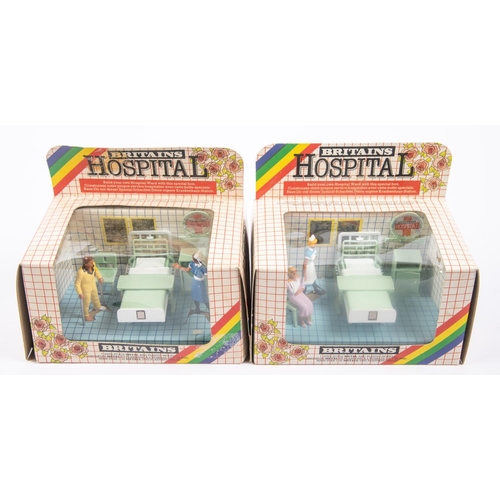 231 - 3x Britains Hospital sets. 1980s plastic sets including a scarce Hospital Helicopter (7861). Nurse a... 