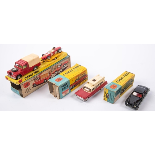 272 - A quantity of Corgi Toys. Gift Set No. 17 Land Rover with Ferrari Racing Car on Trailer. Comprising ... 