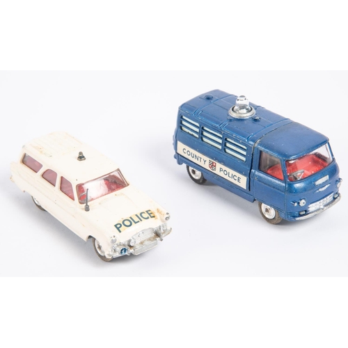 279 - 2 Corgi Toys. Ford Zephyr Motorway Patrol (419). In white with red interior, POLICE to bonnet and re... 