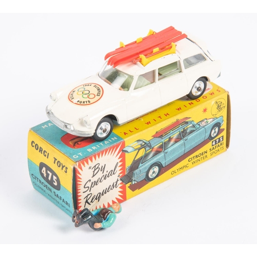 282 - Corgi Toys Citroen Safari 'Olympic Winter Sports' (475). In white with pale green interior, yellow r... 