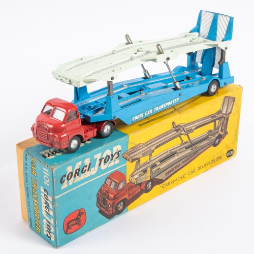 287 - Corgi Major Toys Carrimore Car Transporter (1101). A 1st type example with the Bedford 'S' type trac... 