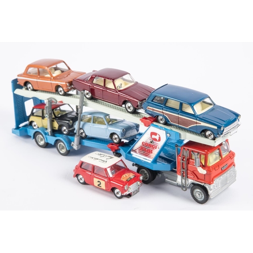 288 - Corgi Toys Gift Set No.48 Car Transporter With 6 Cars. Ford H Series in red/light grey, with two ton... 